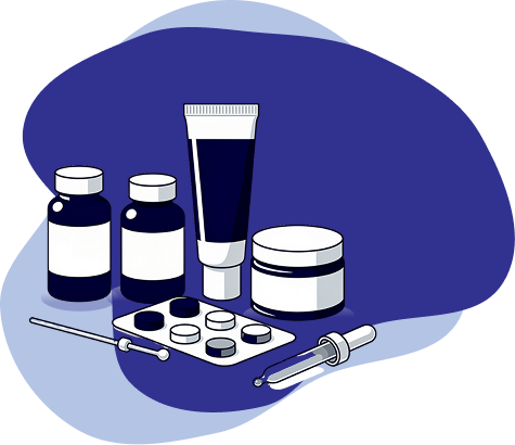 Perfumes, cosméticos, cremes e remédios